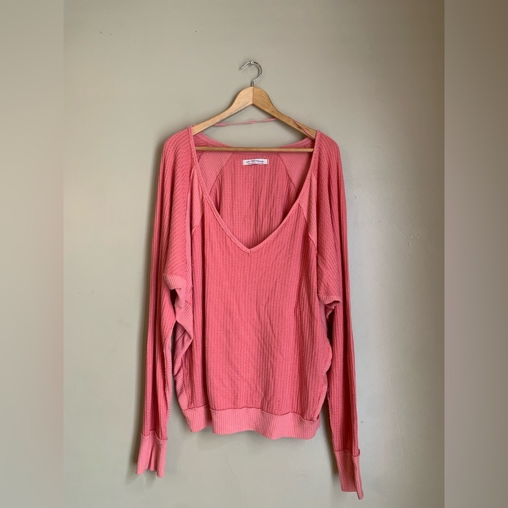 Free people we the free blouse, waffle flowy oversized hippie top